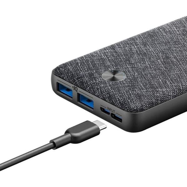 Anker PowerCore Metro Essential 20000mAh, 18W Fast Charging, USB-C Input, Ultra-Slim Design, Fabric Finish – Model A1268H11