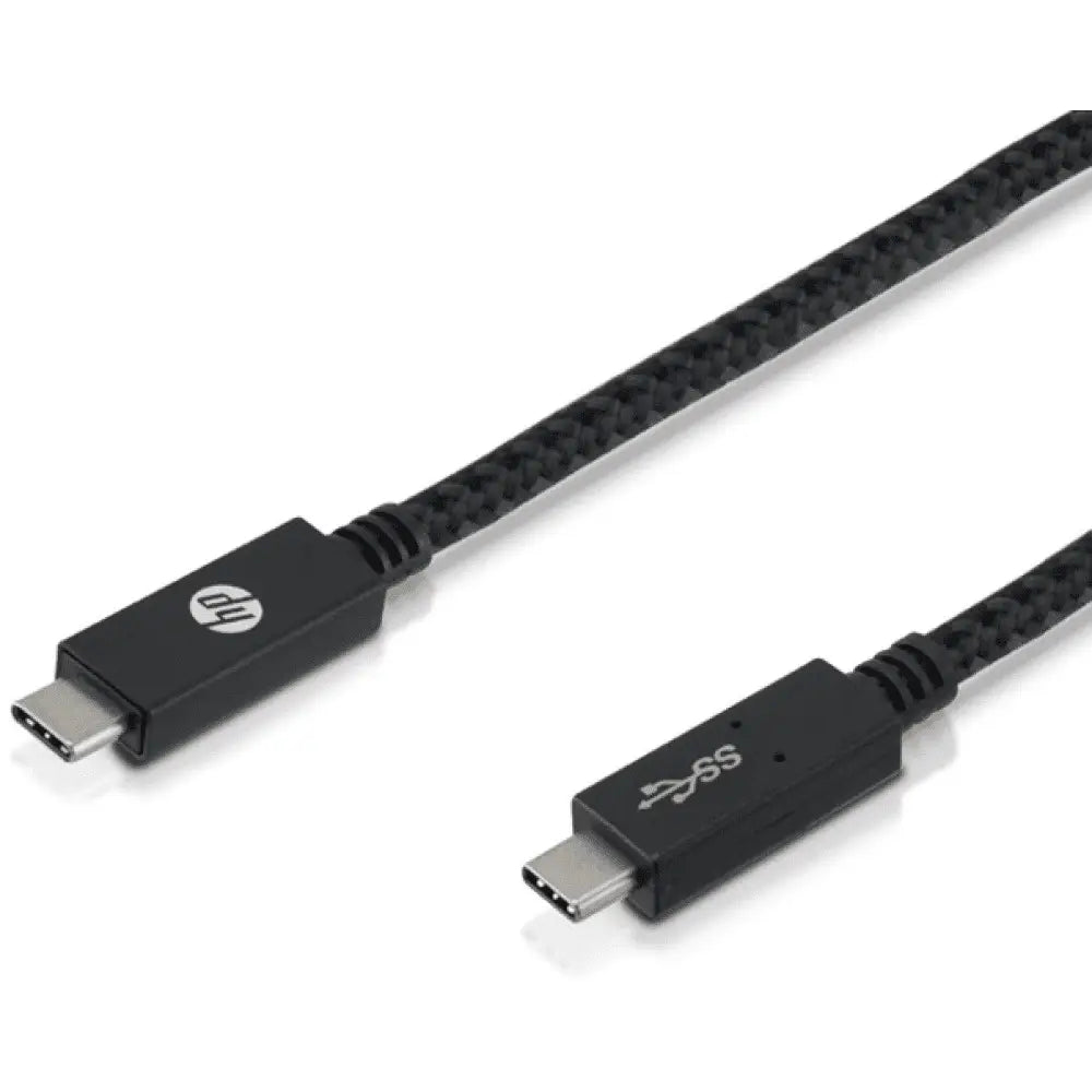 HP Pro USB-C to USB-C Charge & Sync Cable, 1M Length, Braided Design, 60W Fast Charging, Durable Connectors, Black