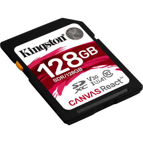 Kingston Canvas React 128GB Class10 U3 SD - علبة مفتوحة