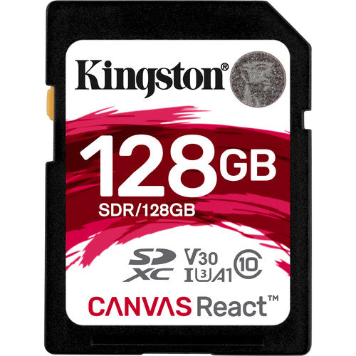 Kingston Canvas React 128GB Class10 U3 SD - علبة مفتوحة