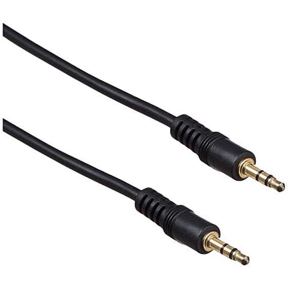 HP aux 3.5mm cable 3m - black - علبة مفتوحة