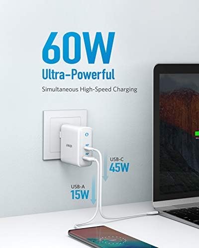 Anker PowerPort+ Atom III PIQ 3.0 & GaN Tech USB C Charger 60W A2322121 - علبة مفتوحة