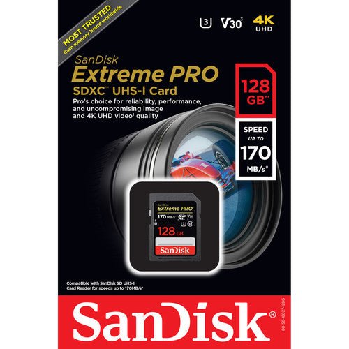 SanDisk Extreme PRO  128gb SDXC 170MB S UHSI - علبة مفتوحة