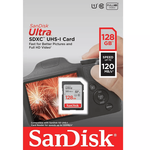 SanDisk 128GB Ultra SXHC UHS-I Memory Card - علبة مفتوحة