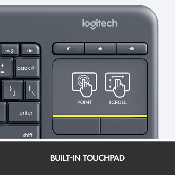 Logitech Keyboard Touch Media K400 Plus Wireless Bluetooth & UNIFY - كسر زيرو