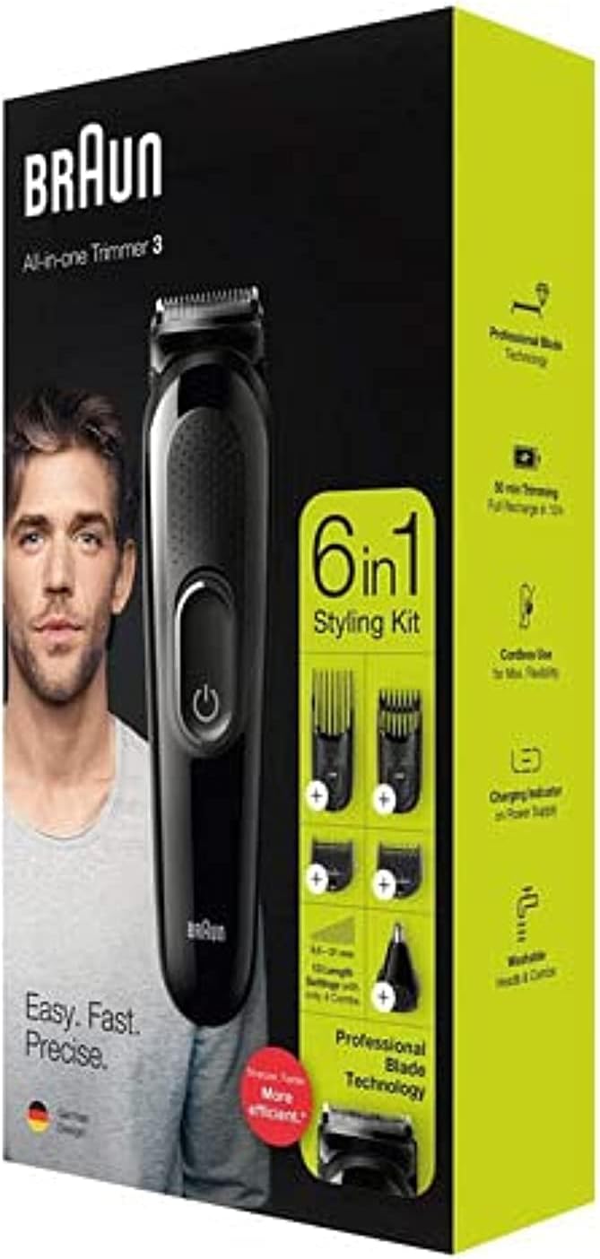 Braun All-in-One Trimmer MGK3220 - 6-in-1 Trimmer with 5 Attachments