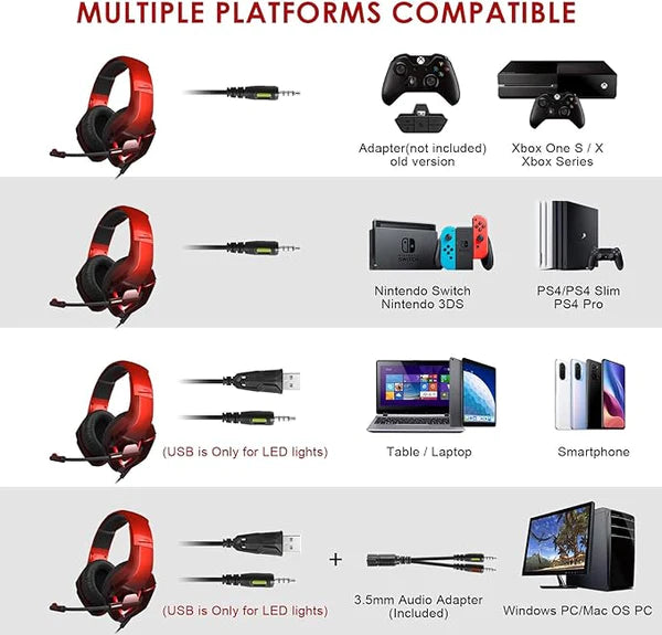 سماعة الألعاب NEEDONE K19-RGB - سعة واسعة