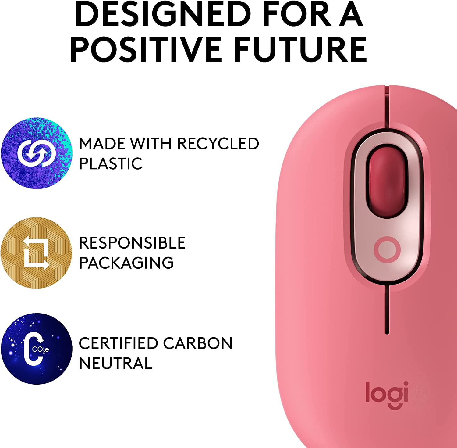 Logitech POP Wireless Mouse, Customizable Emojis, Compact Design, Silent Clicks