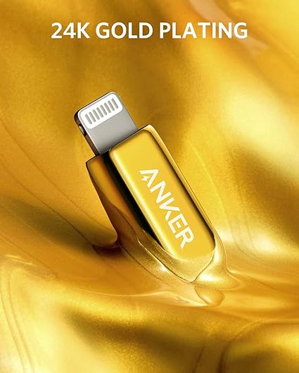 Anker Powerline +III USB-C Cable With Lighting Connector -A8843HB1 - Gold - علبة مفتوحة