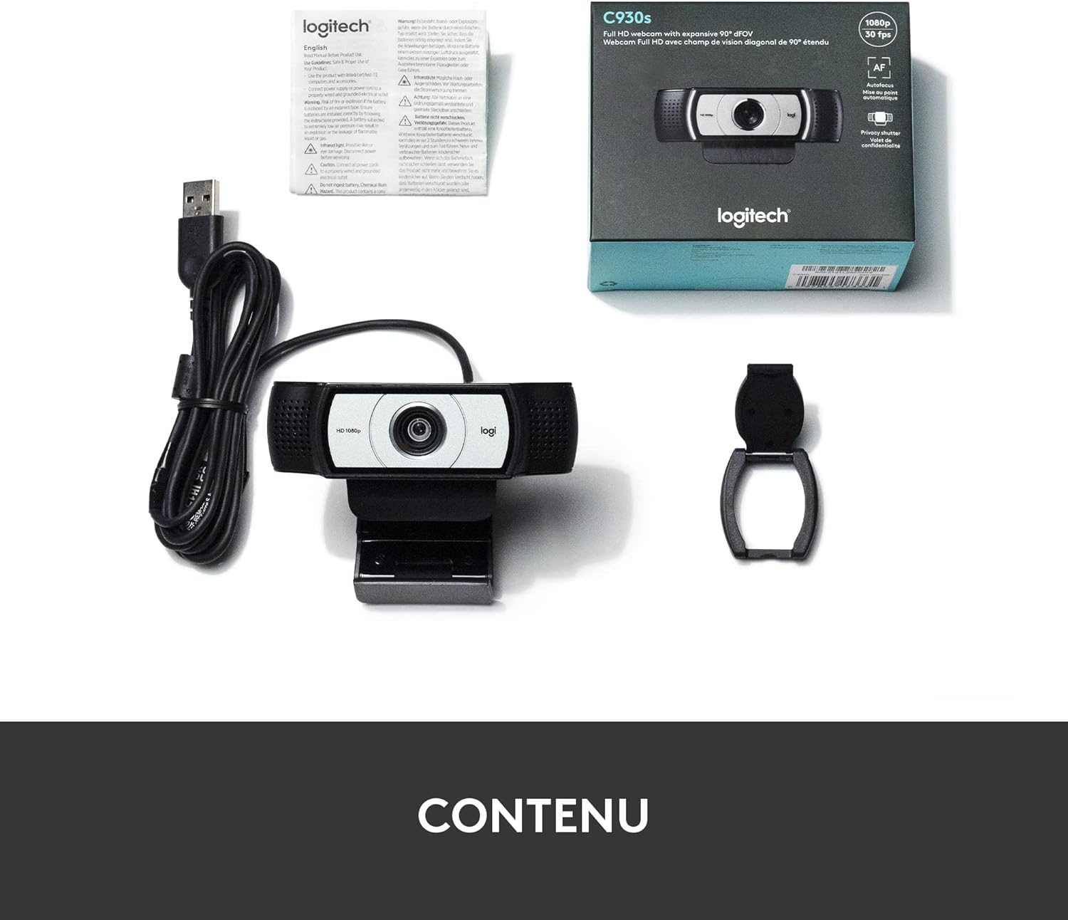 LOGITECH WEBCAM C930E BUSINESS Advanced 1080p business - علبة مفتوحة