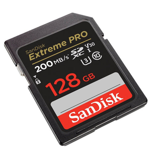 SanDisk 128GB Extreme PRO SDXC UHS-I Card, 200MB/s Read Speed, 90MB/s Write Speed, 4K UHD, Shockproof, Temperature-Proof