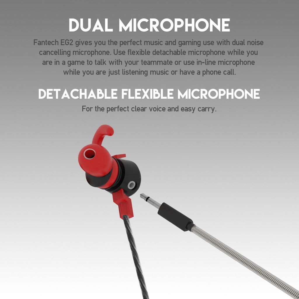 FANTECH EG2 SCAR In-Ear Gaming Earbuds, 3.5mm Audio Jack, High-Precision Drivers, Comfortable Fit, Noise-Cancelling Microphone