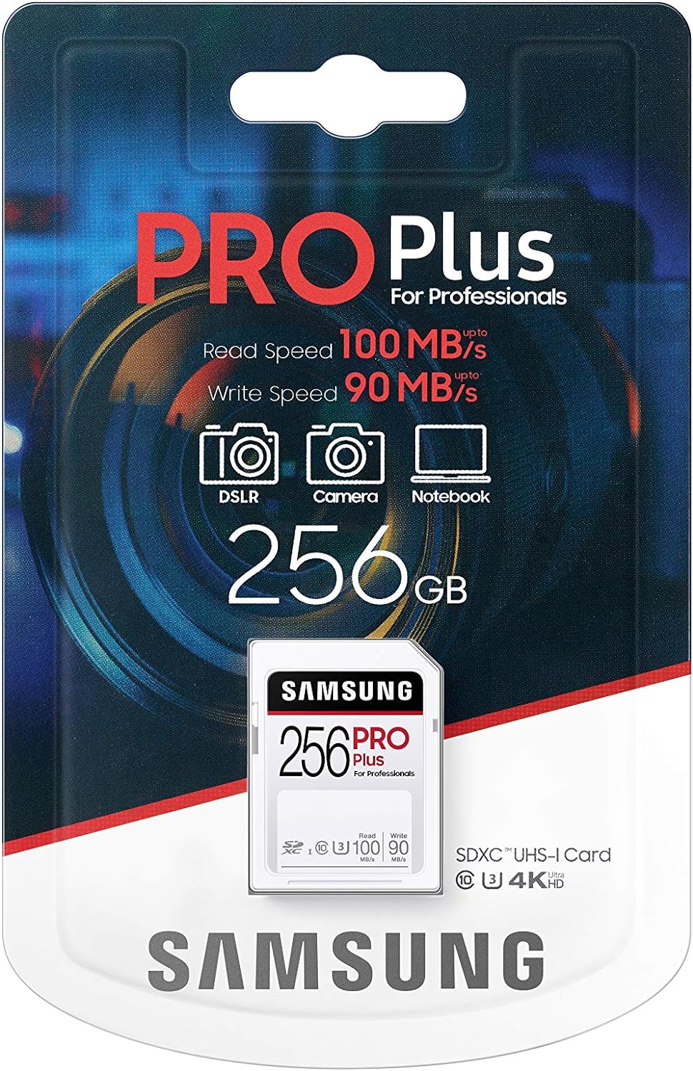 بطاقة الذاكرة SAMSUNG PRO Plus SDXC سعة 256 جيجا بايت بالحجم الكامل - SD