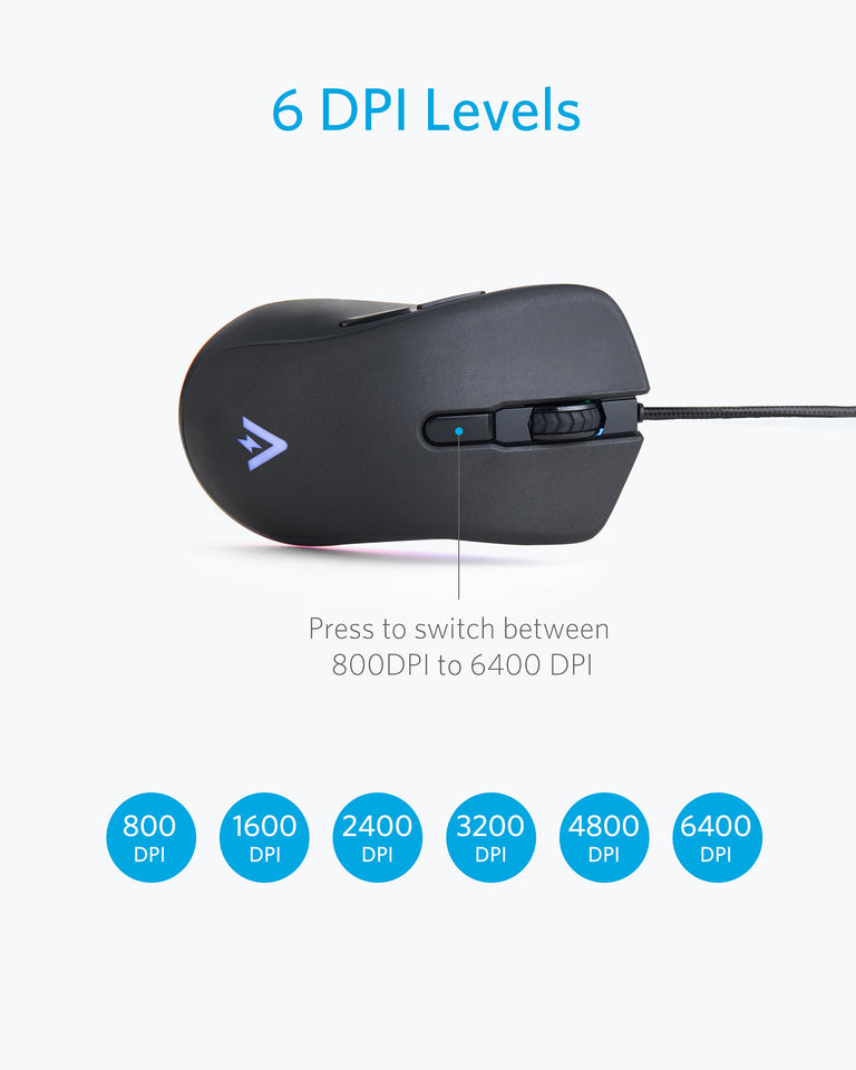 Anker Gaming Mouse with 6Dpi Levels TM205U - مستعمل