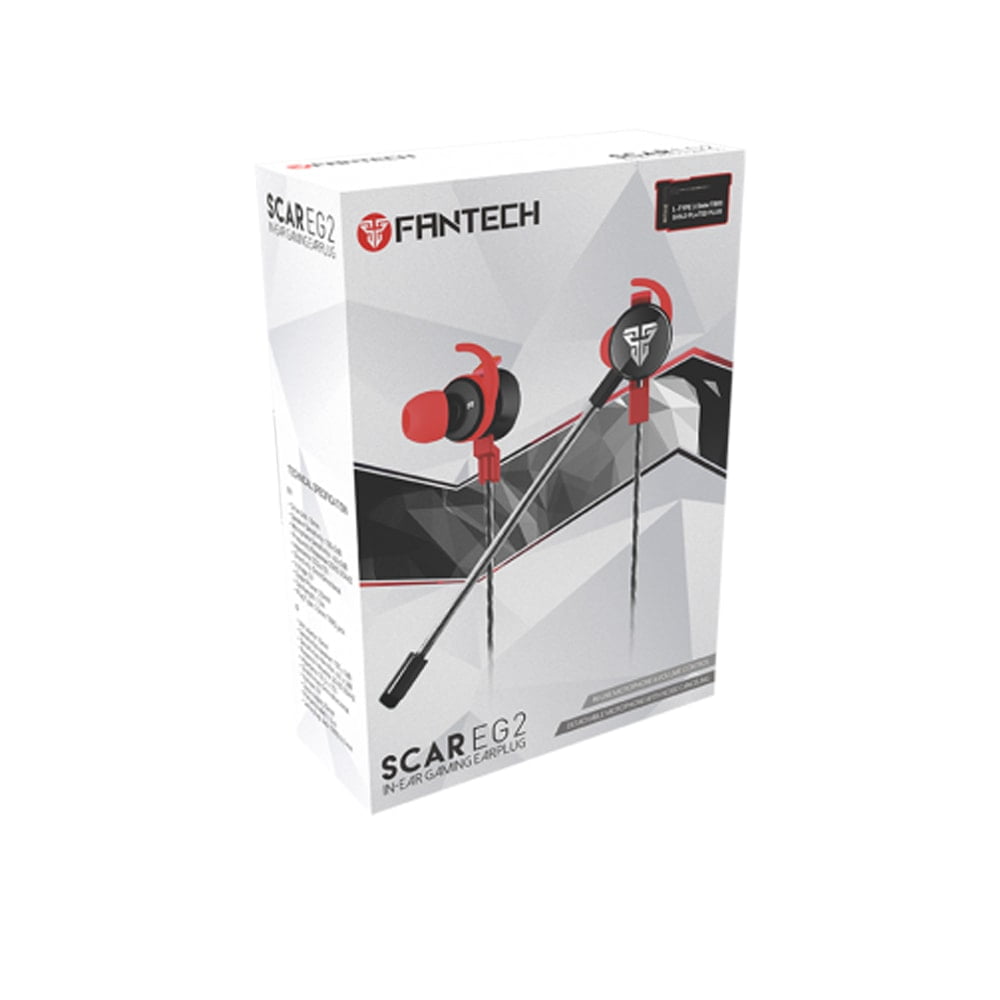 FANTECH EG2 SCAR In-Ear Gaming Earbuds, 3.5mm Audio Jack, High-Precision Drivers, Comfortable Fit, Noise-Cancelling Microphone