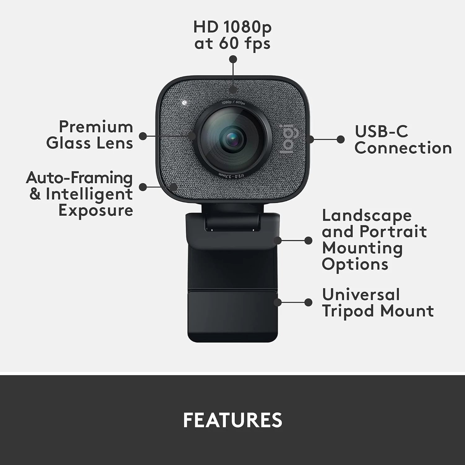 Logitech StreamCam - Full HD 1080p Streaming Webcam - علبة مفتوحة