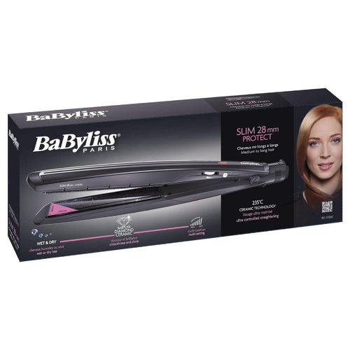 Babyliss ST326E Wet & Dry Slim Hair Straightener - Black - علبة مفتوحة