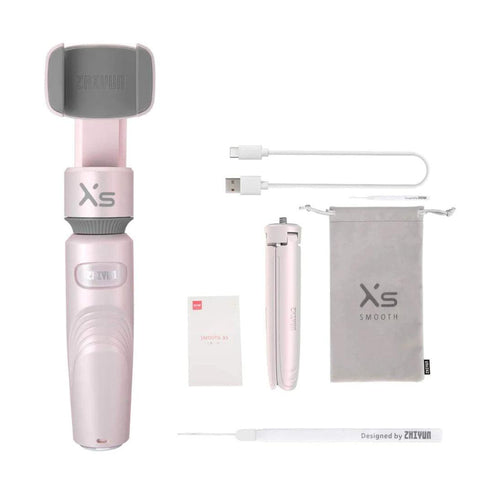 Zhiyun Smooth XS Portable Phone Gimbal Stabilizer with Extendable Selfie Stick - Pink - Rebuy-Box