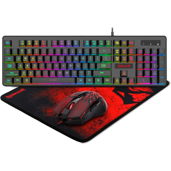 Redragon S107 Keyboard and Mouse Combo, Mechanical Keyboard, RGB Backlighting, Ergonomic Mouse, Programmable Keys