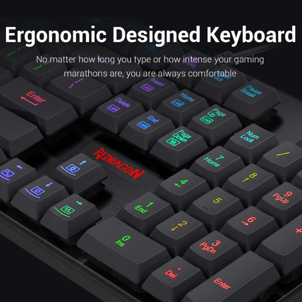 Redragon S107 Keyboard and Mouse Combo, Mechanical Keyboard, RGB Backlighting, Ergonomic Mouse, Programmable Keys