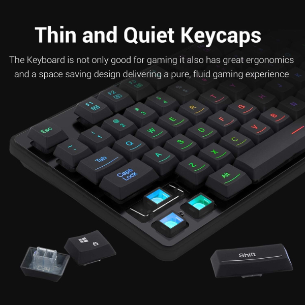 Redragon S107 Keyboard and Mouse Combo, Mechanical Keyboard, RGB Backlighting, Ergonomic Mouse, Programmable Keys