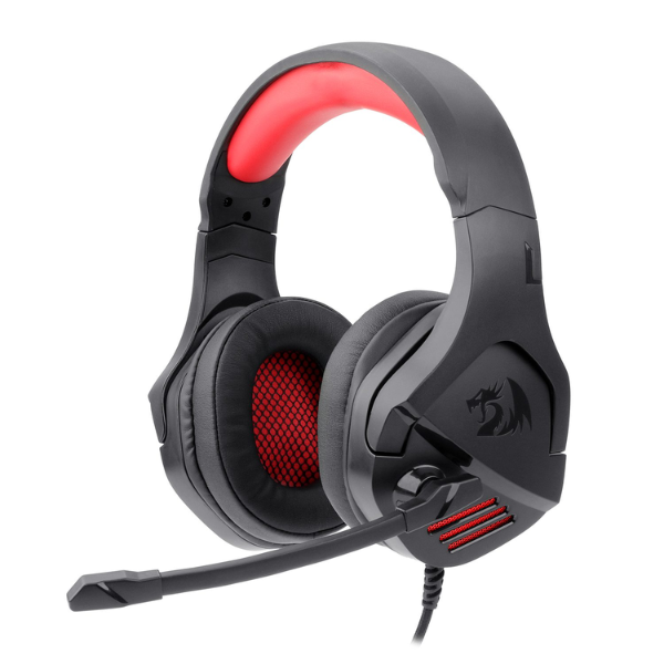 Redragon Theseus H250 Gaming Headset, Wired, Adjustable Headband, Noise-Cancelling Microphone, RGB Lighting, Comfortable Ear Cushions