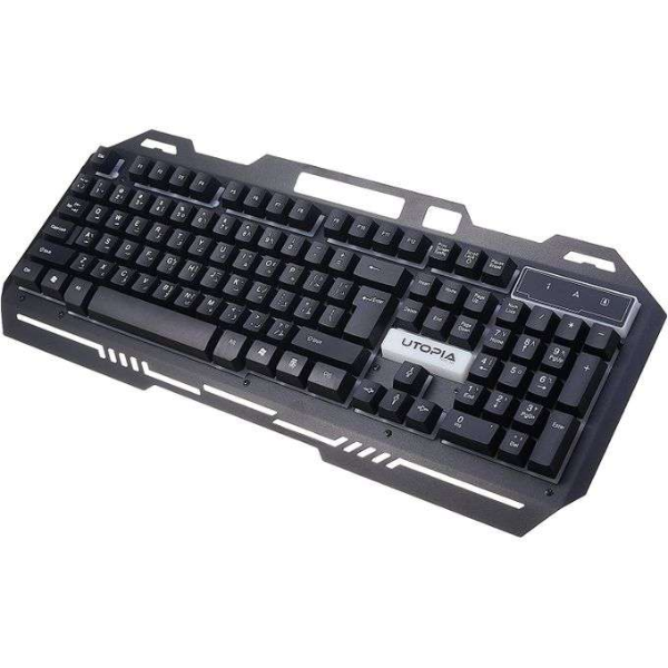 UTOPIA X200 Multimedia Keyboard, USB Connection, Ergonomic Design, LED Backlighting