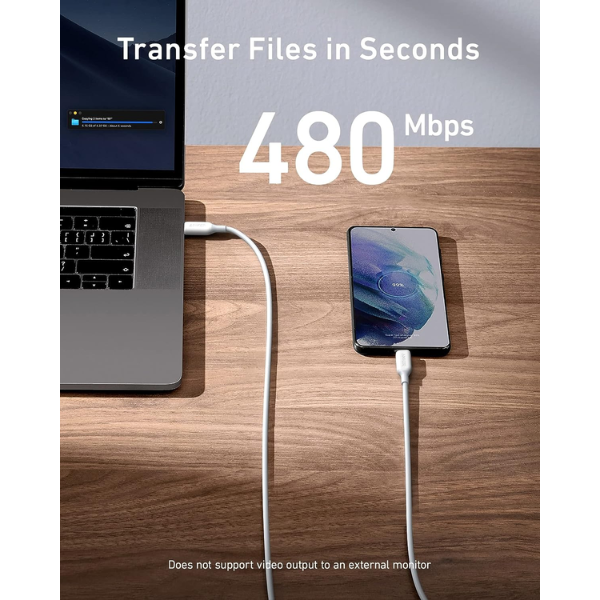 Anker 543 USB-C To USB-C Cable 100W Cable (6ft) A8856 - علبة مفتوحة