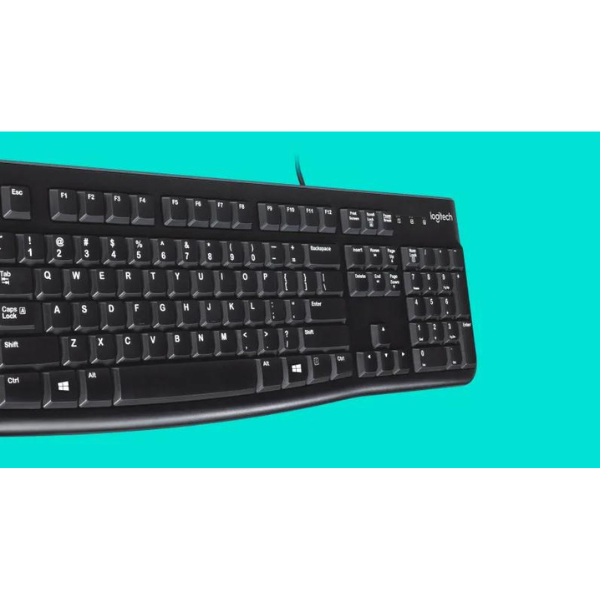 لوحة مفاتيح الكمبيوتر القياسية Logitech K120 USB - متوسطة الحجم