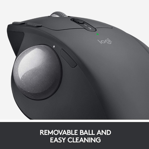 Logitech MX Ergo Advanced Wireless Trackball/Mouse Graphite - علبة واسعة