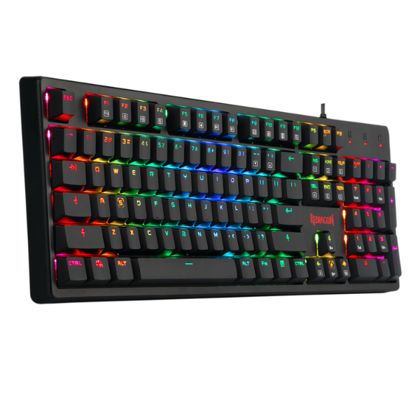 Redragon K579 MANYU Mechanical Gaming Keyboard, Wired, 104 Keys, RGB Backlighting, Red Switches, Durable Build