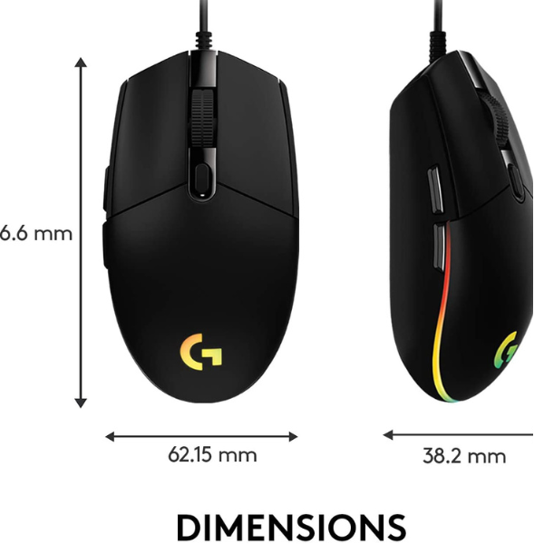 Logitech G203 Wired Gaming Mouse, 8000 DPI, RGB Lighting, 6 Programmable Buttons, Lightweight Design