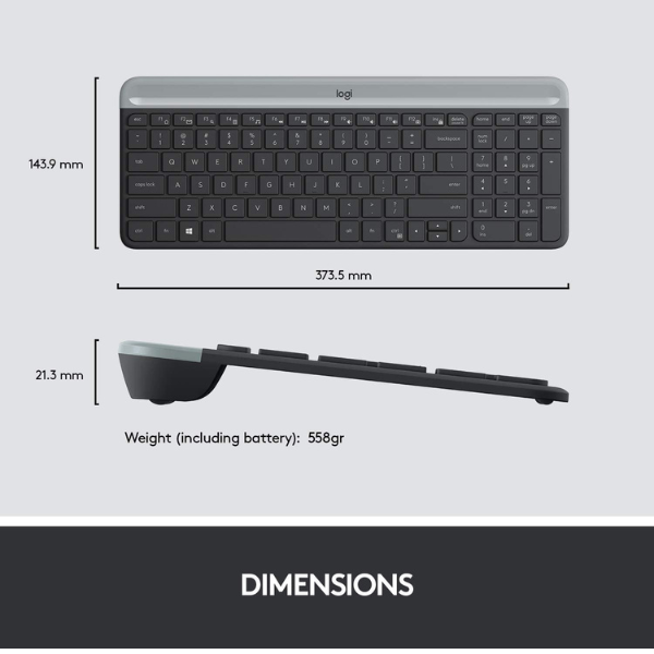 Logitech MK470 Wireless Slim Keyboard and Mouse Black - علبة مفتوحة