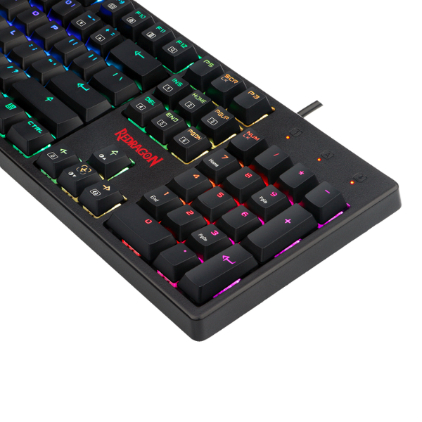 Redragon K579 MANYU Mechanical Gaming Keyboard, Wired, 104 Keys, RGB Backlighting, Red Switches, Durable Build