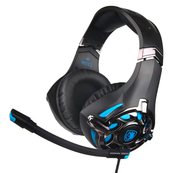 Sades SA-822 Wired Gaming Headset with Microphone, Surround Sound, Adjustable Headband, Noise-Isolating, Black