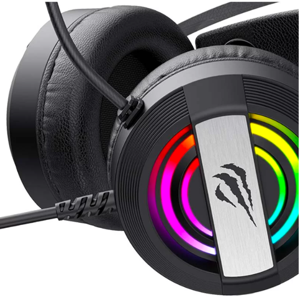 HAVIT HV-H2026D RGB Gaming Headphone, 3.5mm & USB Connectivity, Noise-Cancelling Microphone, Adjustable Headband, Comfortable Design