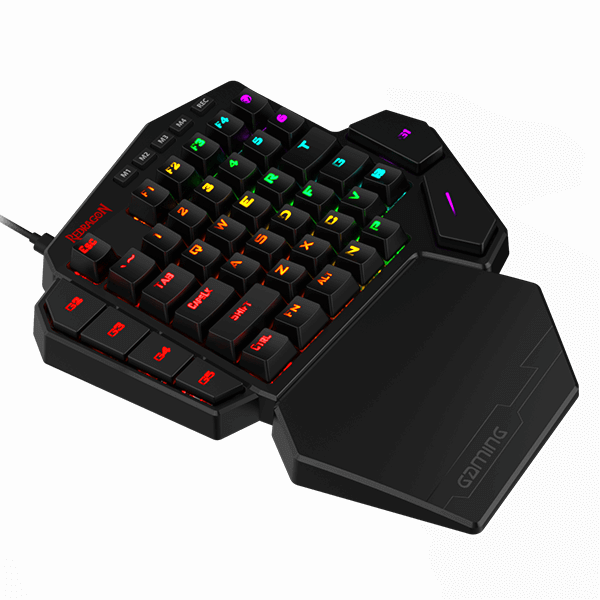 Redragon K585 DITI مفاتيح ميكانيكية زرقاء RGB بيد واحدة - كسر زيرو