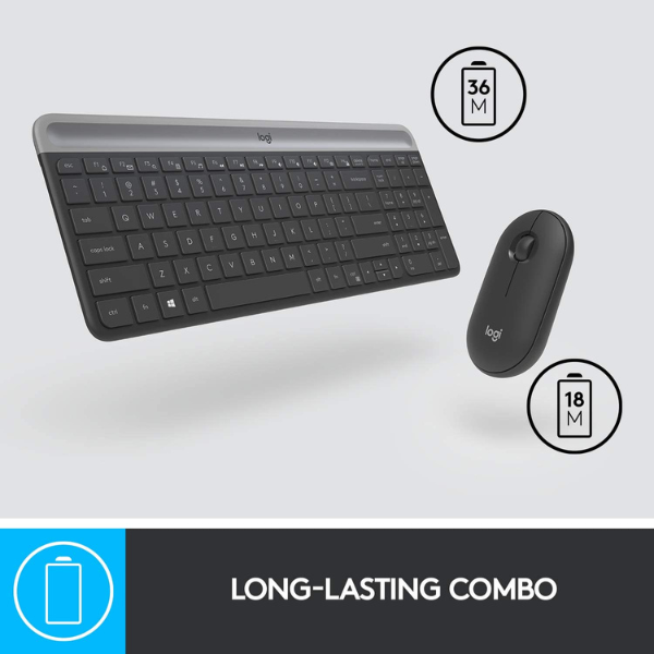 Logitech MK470 Wireless Slim Keyboard and Mouse Black - علبة مفتوحة