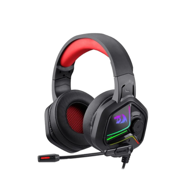 Redragon Ajax H230 Gaming Headset, LED Lighting, Noise-Cancelling Microphone, Over-Ear Design, Black