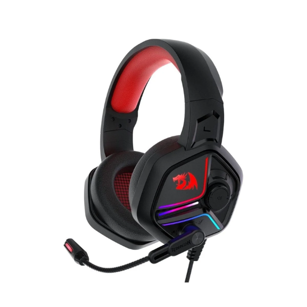 Redragon Ajax H230 Gaming Headset, LED Lighting, Noise-Cancelling Microphone, Over-Ear Design, Black