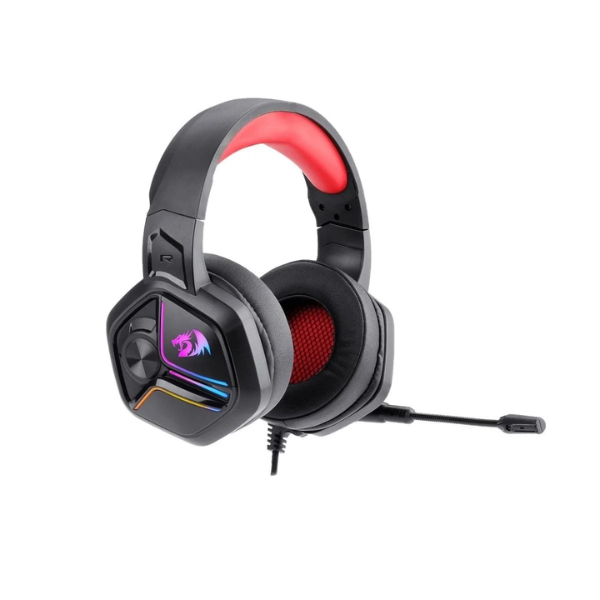 Redragon Ajax H230 Gaming Headset, LED Lighting, Noise-Cancelling Microphone, Over-Ear Design, Black