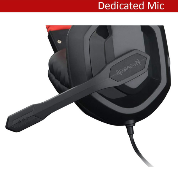 Redragon ARES H120 Gaming Headset, Over-Ear Design, Noise-Cancelling Microphone, Adjustable Headband, Comfortable Ear Cushions