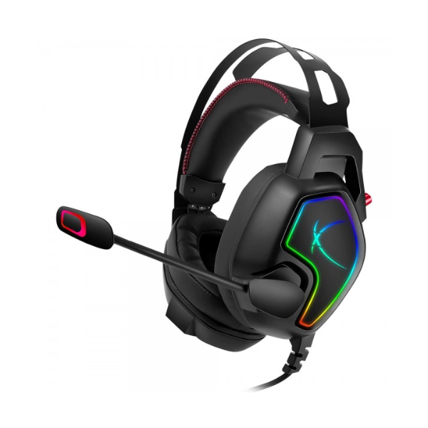 YOTMS Y2 Gaming Headset, RGB Lighting, Noise-Cancelling Microphone, Over-Ear Design, Black/Red