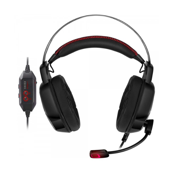 YOTMS Y2 Gaming Headset, RGB Lighting, Noise-Cancelling Microphone, Over-Ear Design, Black/Red