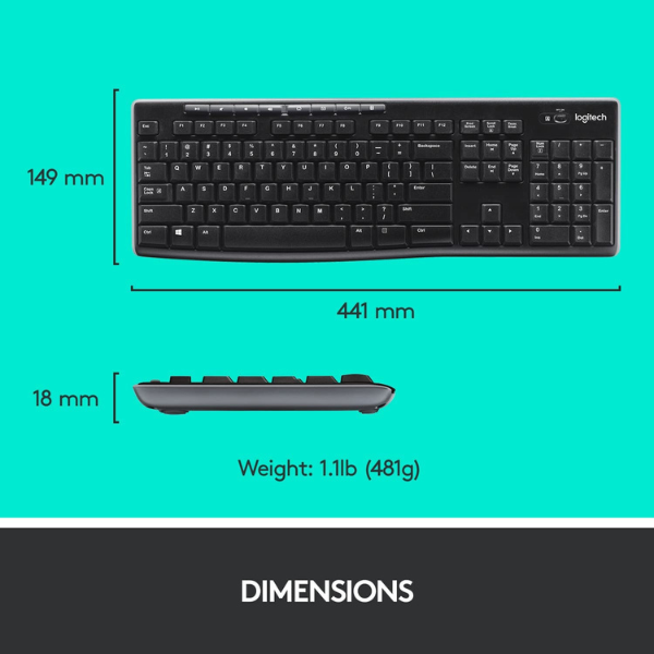 Logitech MK270 Wireless Keyboard and Mouse - مستعمل