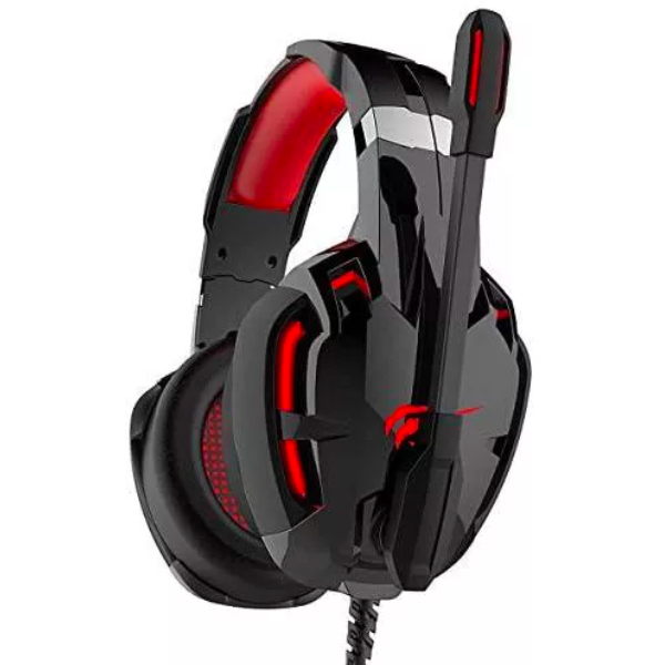 HAVIT GAMENOTE HV-H2001U Gaming Headset, 7.1 Surround Sound, USB Connectivity, Red LED Lighting, Noise-Cancelling Microphone