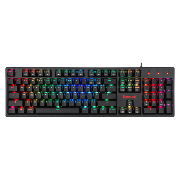 Redragon K579 MANYU Mechanical Gaming Keyboard, Wired, 104 Keys, RGB Backlighting, Red Switches, Durable Build