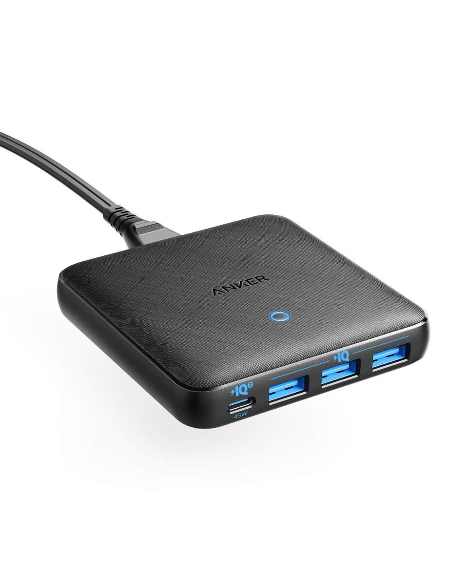 قِطع خاصة - شاحن Anker PowerPort Atom III Slim 4 Port 65W - أسود - A2045L11 مخرج type-c لا يعمل