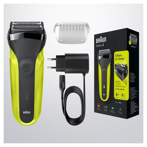 Braun Series 3 300s Rechargeable Electric Shaver – Yellow - كسر زيرو