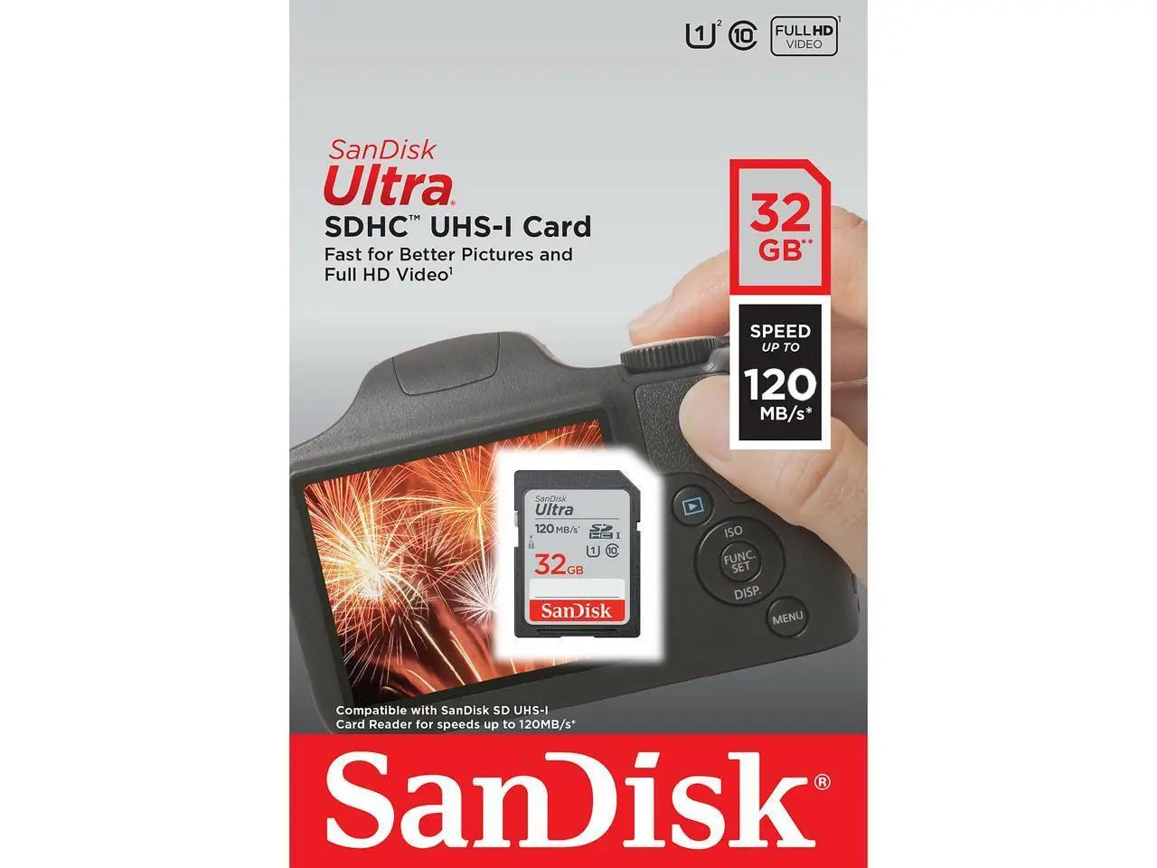 Sandisk Ultra SD 32GB 120MB/s - SD - كسر زيرو